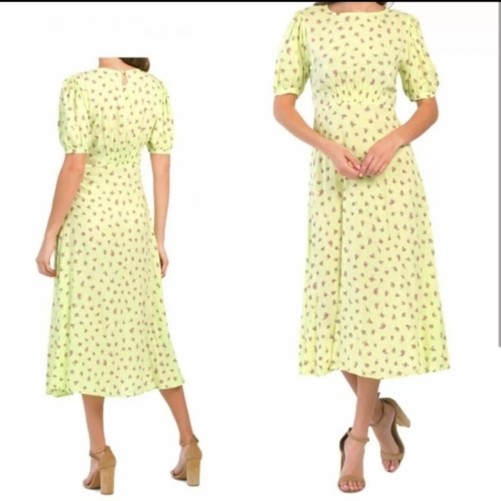 Faithful The Brand Ditzy Floral Green Midi Dress, Size XS, Cottagecore Prairie